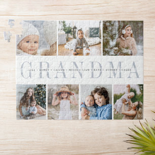 Quebra-cabeça Colagem Personalizada de Vovó 7 Fotografias