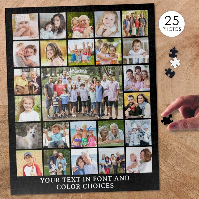 Quebra-cabeça Colagem Personalizada Simples de 25 Fotos (Criador carregado)