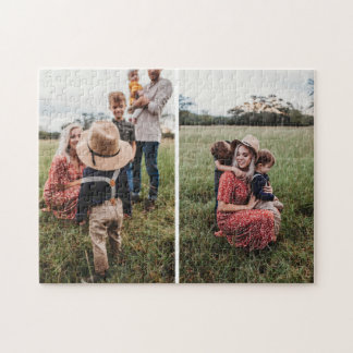 Quebra-cabeça Colagem Simples Com 2 Fotos de Família
