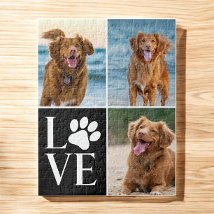Quebra-cabeça Colar de Fotos Personalizado com Nome de Amigo Cão