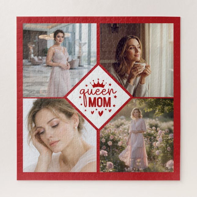 Quebra-cabeça Colar Personalizado com Colagem de Fotos da Mãe Ra (Vertical)