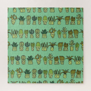 Quebra-cabeça Coleção De Cactus: Conjunto De Portas Desenhado À