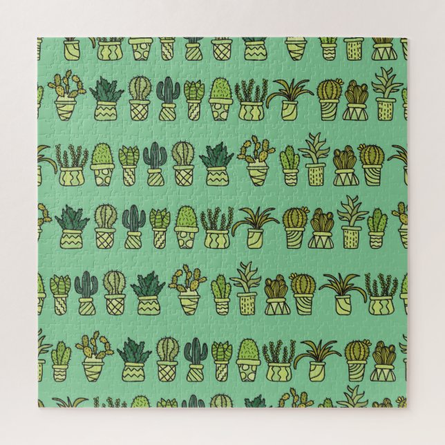 Quebra-cabeça Coleção De Cactus: Conjunto De Portas Desenhado À  (Vertical)