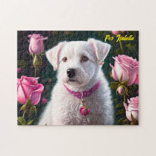 Quebra-cabeça Coleção De Cães E Rosa
