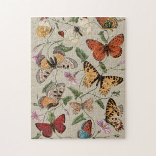 Quebra-cabeça Coleção de Desenhos de Mariposa Borboleta Natureza