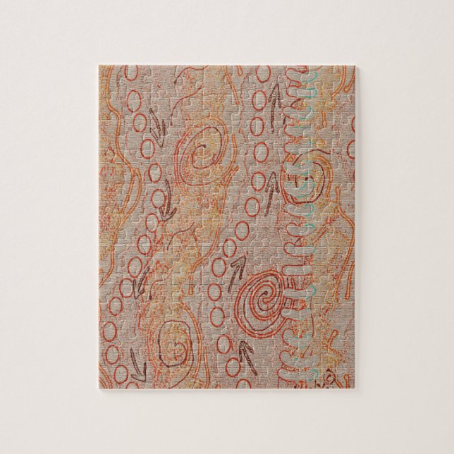 Quebra-cabeça Coleção de Ecos de Areia #1 Arte Aboriginal (Vertical)
