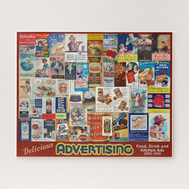 QUEBRA-CABEÇA COLEÇÃO DE FOLHAS DE RECEITA DO SÉCULO 20 DE VINTA (Horizontal)