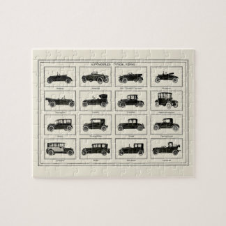 Quebra-cabeça Coletor de arte de vintage com gráfico de automóve