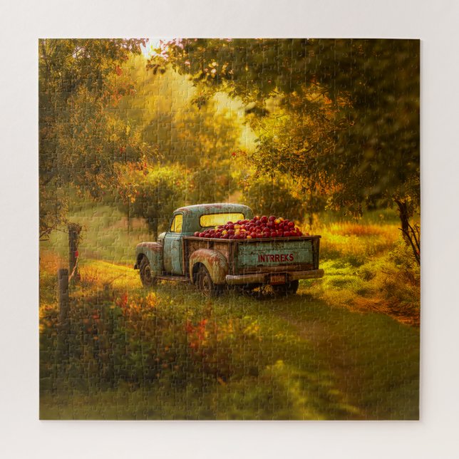 Quebra-cabeça Colheita de Maçãs ao Pôr do Sol (Vertical)