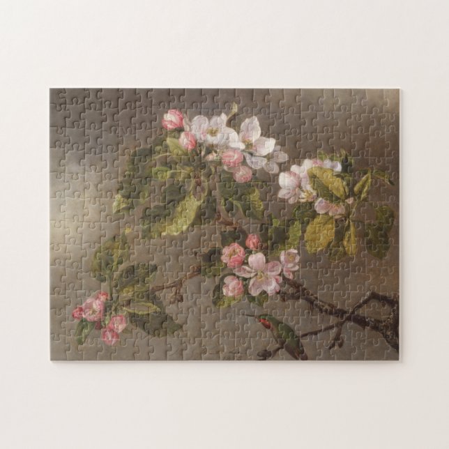 Quebra-cabeça Colibri e flores de Apple (Horizontal)