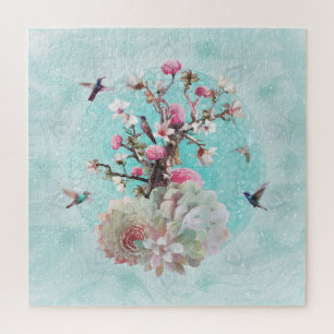 QUEBRA-CABEÇA COLIBRI FLORAL