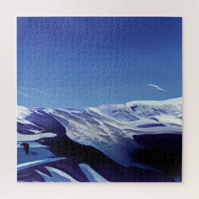 Quebra-cabeça Colinas de neve, panorama de inverno (Vertical)