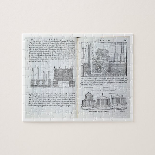 Quebra-cabeça Colocando fundações, de "Della Architettura", bar (Horizontal)