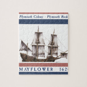 Quebra-cabeça colônia de Plymouth de 10 mayflower