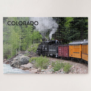 Quebra-cabeça Colorado: Comboio a vapor e rio