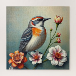 Quebra-cabeça Colorful Bird Floral Jigsaw Puzzle