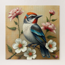 Quebra-cabeça Colorful Bird Floral Jigsaw Puzzle