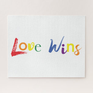 Quebra-cabeça Colorful, cheerful, creative design of Love Wins