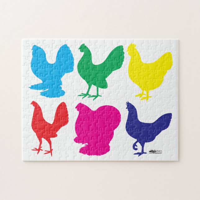 Quebra-cabeça Colorful Hens (Horizontal)