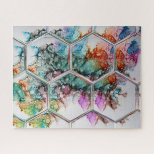 Quebra-cabeça Colorful Hexagon art abstract