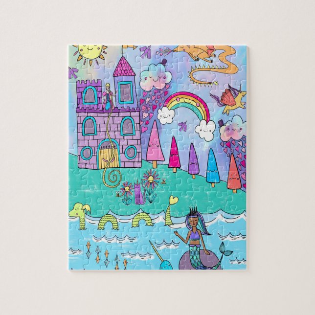 Quebra-cabeça Colorful Kawaii Magical Fantasy Fairytale Quebra-c (Vertical)