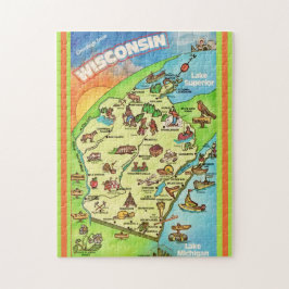 Quebra-cabeça Colorful Wisconsin Postcard 11x14