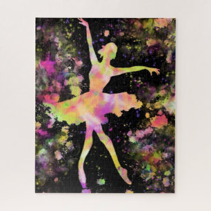 Quebra-cabeça Colorida Ballerina - Coleção de Arte de Aquarela