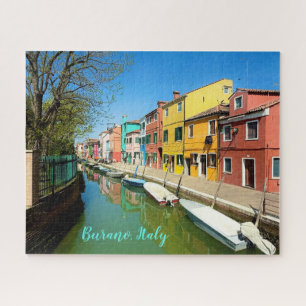 Quebra-cabeça Colorida Burano Veneza Itália Canal Gongola