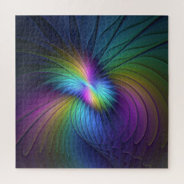 Quebra-cabeça Colorida Com Arte Fractal Abstrato Moderna Azul