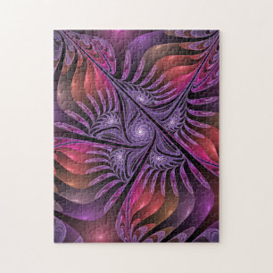 Quebra-cabeça Colorida Fantasy Abstrato Moderna Roxo Fractal