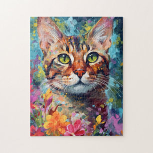 Quebra-cabeça Colorida Gato Bengala