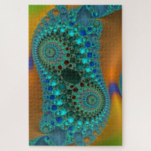 Quebra-cabeça Colorida Holográfica Fractal - Abstrato Art