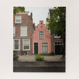 Quebra-cabeça Colorida Rosa, Canal Holandês House Leiden Países