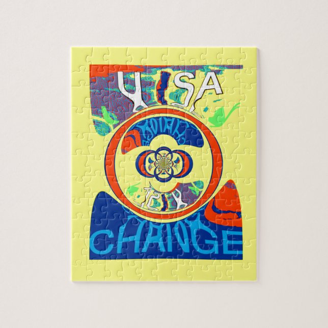 Quebra-cabeça Colorida USA Change: Uma Design festiva (Vertical)
