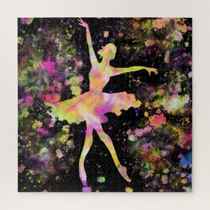 Quebra-cabeça Colorido Ballerina - Coleção de Arte de Aquarela