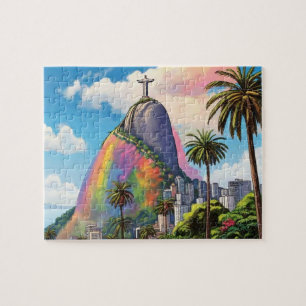 Quebra-cabeça Colorido Corcovado Rio de Janeiro Brasil