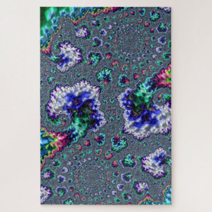 Quebra-cabeça Colorido Espiral Abstrato Fractal Jig Trippy Groov