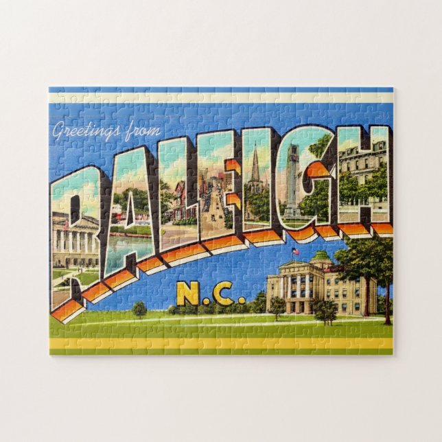 Quebra-cabeça Colorido Raleigh NC 11x14  (Horizontal)