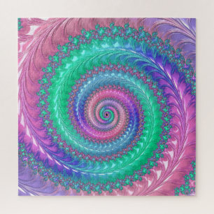 Quebra-cabeça Colorido Trippy Funky Tom Espiral Fractal