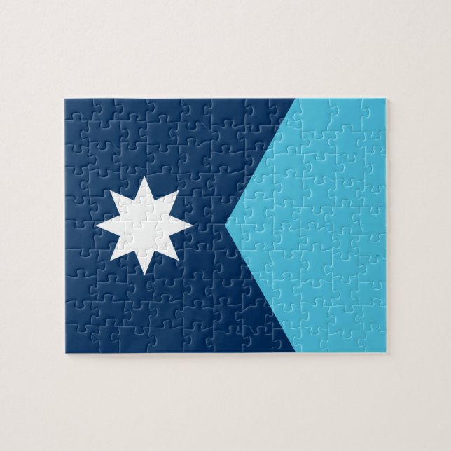 Quebra-cabeça com a Bandeira de Minnesota, EUA (Horizontal)