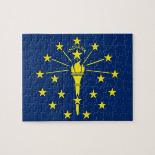 Quebra-cabeça com a bandeira do estado de Indiana
