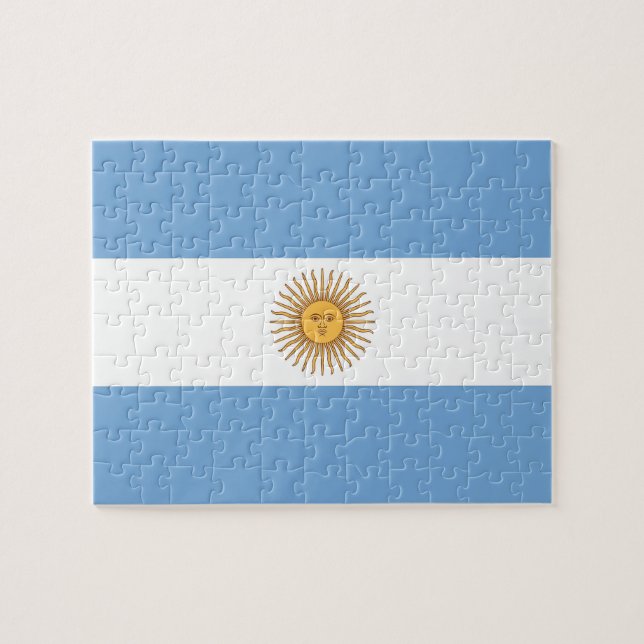 Quebra-cabeça com bandeira da Argentina (Horizontal)