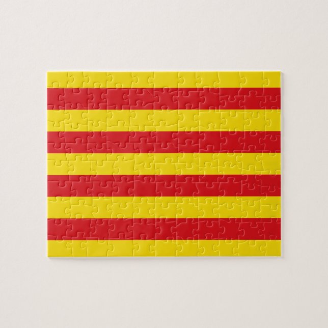Quebra-cabeça com bandeira da Catalunha, Espanha (Horizontal)