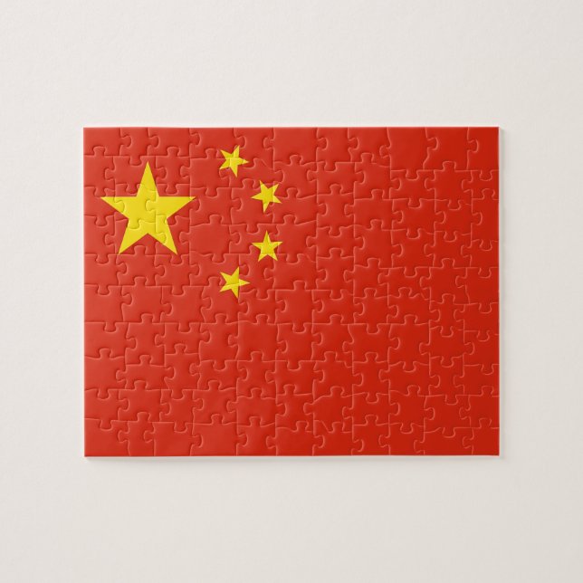 Quebra-cabeça com bandeira da China (Horizontal)
