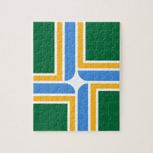 Quebra-cabeça com Bandeira da Cidade de Portland