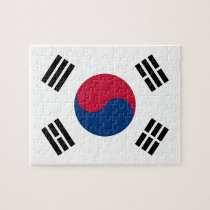 Quebra-cabeça com bandeira da Coreia do Sul