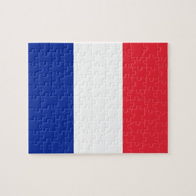 Quebra-cabeça com bandeira da França (Horizontal)