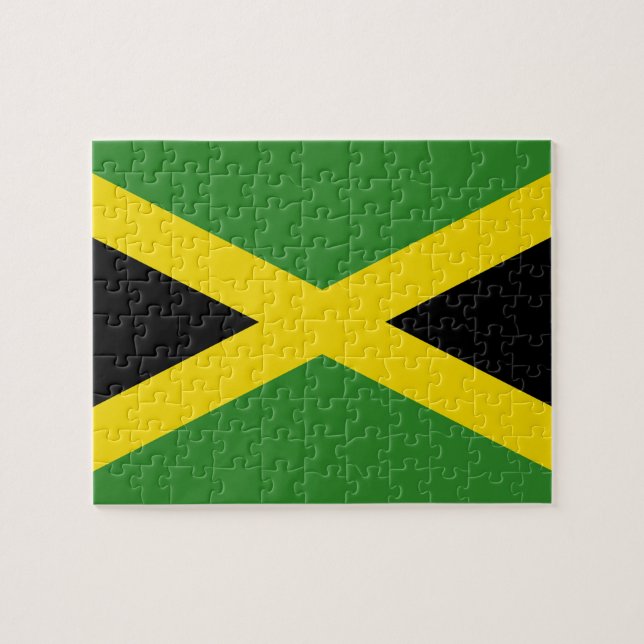 Quebra-cabeça com bandeira da Jamaica (Horizontal)