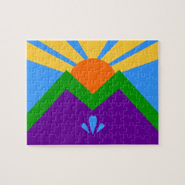 Quebra-cabeça com bandeira de Manitou Primaveras,  (Horizontal)
