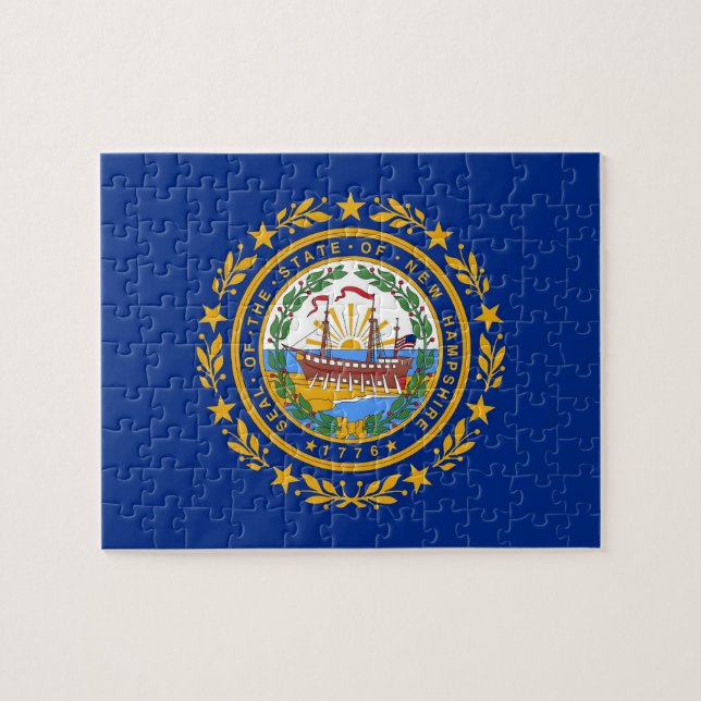 Quebra-cabeça com bandeira de New Hampshire State (Horizontal)